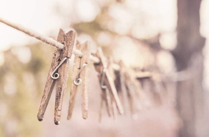 Pegs on Washing LIne Free Stock Photo
