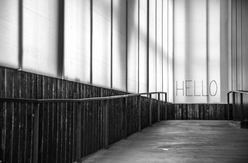 Black & White Hello Free Stock Photo