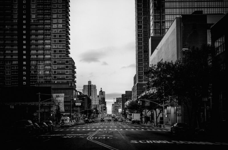 Black & White City Street Free Stock Photo